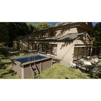 Gre Pools Piscina Retangular Avantgarde Composite 606 x 326 x 124 cm Grey / Blue