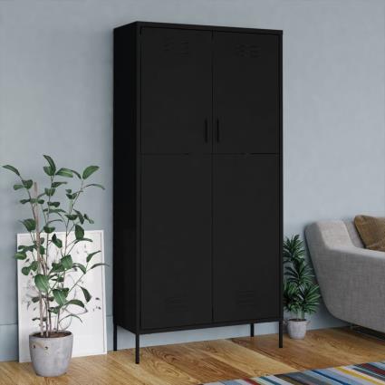 vidaXL Roupeiro 90x50x180 cm aço preto