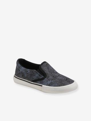 Ténis slip-on, para menino preto escuro estampado