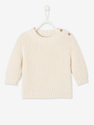Camisola em canelado inglês, para bebé branco medio liso