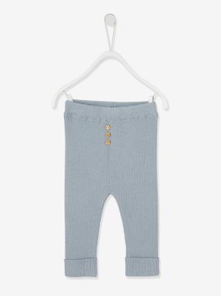 Leggings em tricot, para bebé verde claro liso