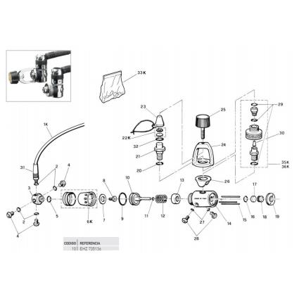Cressi Primeiro Estágio Do Pistão Ac9-ac10 One Size