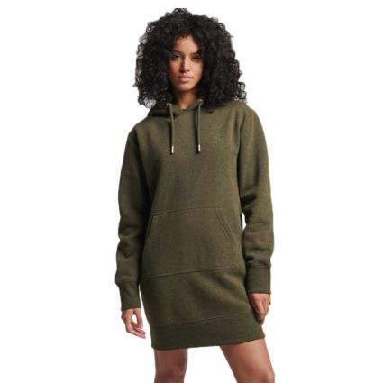 Superdry Vestido Vintage Logo Emb Hood M Olive Marl