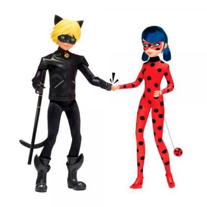 Ladybug Pack Bonecas Ladybug e Cat Noir