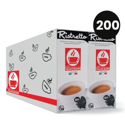 Ristretto Nespresso 200 cápsulas (20cx x 10cap) Bonini