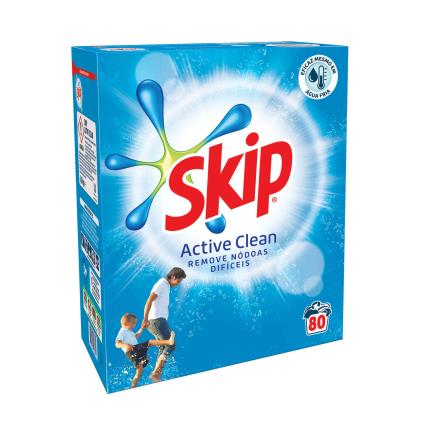 Detergente em Pó Active Clean Skip 80 Doses