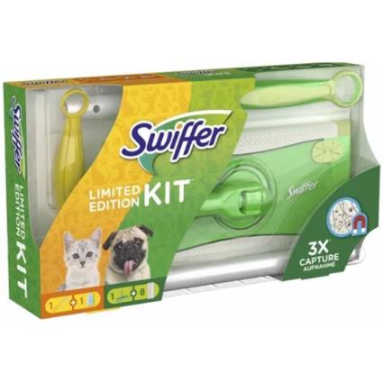 Mopa com 8 Panos, Espanador e Pano Agarra Pó Kit Swiffer