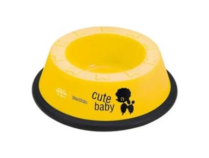 Comedouro para animais de estimação Hearts & Homies M Amarelo Plástico