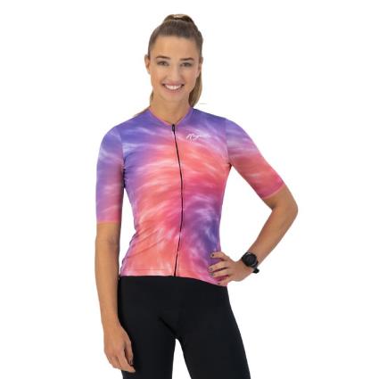 Rogelli Jersey Manga Curta Tie Dye 2XS Purple / Coral