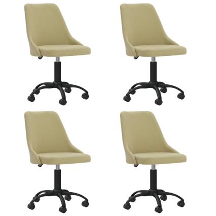 vidaXL Cadeiras de jantar giratórias 4 pcs tecido verde