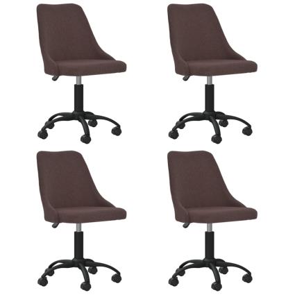 vidaXL Cadeiras de jantar giratórias 4 pcs tecido castanho-escuro