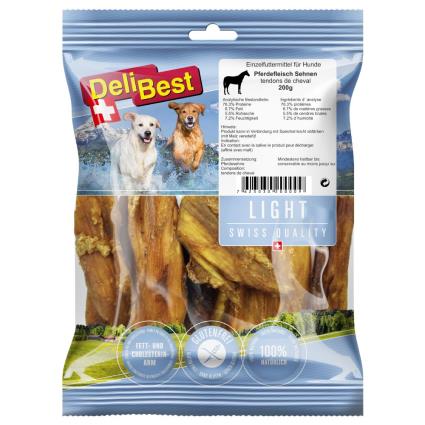 DeliBest Light Tendões de cavalo para cães - 200 g