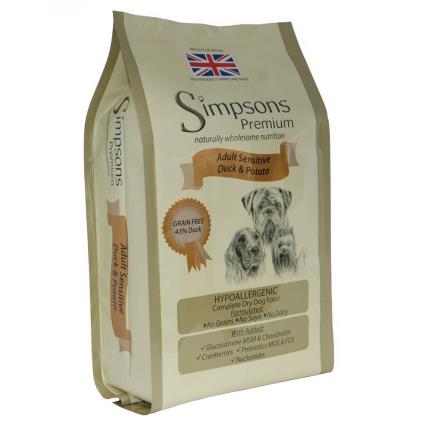 Simpsons Premium Sensitive Adult pato e batata - Pack económico: 2 x 12 kg
