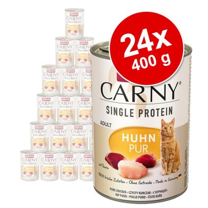 Animonda Carny Single Protein Adult 24 x 400 g para gatos - Pack económico - Frango puro