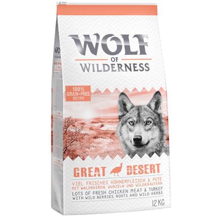 Wolf of Wilderness Adult Great Desert com peru - Pack económico: 2 x 12 kg