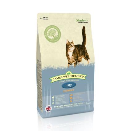 James Wellbeloved Adult Light peru e arroz para gatos - Pack económico: 2 x 4 kg