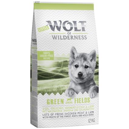Little Wolf of Wilderness Junior Green Fields com cordeiro - 12 kg