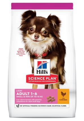 Hill's  Science Plan Adult 1-6 Light Small & Mini com frango - 6 kg