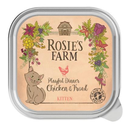 Rosie's Farm Kitten 16 x 100 g - Kitten: Frango e truta