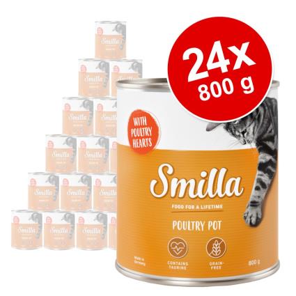Smilla pedaços tenros de aves 24 x 800 g - Pack económico misto - NOVO: Aves com pato
