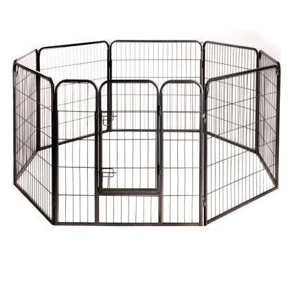 Parque exterior em metal para cachorros - 8 peças com L 80 cm x A 80 cm