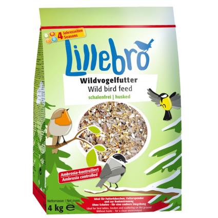 Lillebro comida sem casca para aves selvagens - 3 x 4 kg