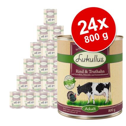 Lukullus 24 x 800 g - Pack económico - Vaca e peru