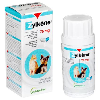 Zylkene tranquilizante natural para cães e gatos - 100 cápsulas de 450 mg para cães > 30 kg