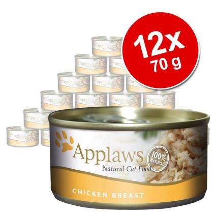 Applaws latas em caldo para gatos 12 x 70 g - Pack económico - Filete de atum e caranguejo