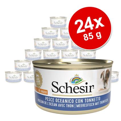 Schesir Adult 24 x 85 g comida húmida para cães - Pack económico - Frango ao natural