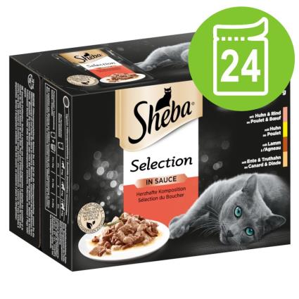 Sheba Variedades em saquetas 24 x 85 g - Pack económico - Seleção de aves em gelatina