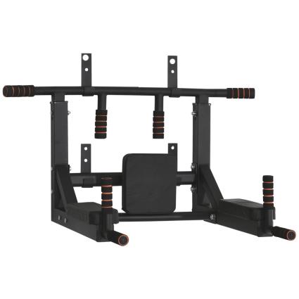 Homcom Barra De Dominadas De Pared Con Almohadillas Barra De Pull Up De Acero Multifuncional Para Fitness Entrenamiento En Casa Adultos Carga Máx. 120 Kg 93 One Size