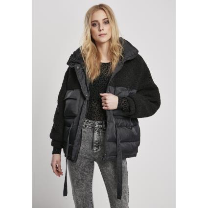 Urban Classics Jaqueta Feminina (grandes Tailles) Urban Classics Sherpa Mix Puffer 4XL noir