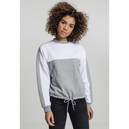 Urban Classics Mulher Camiseta Urban Classic Oversized 2-tone Stripe Crew M Grey / White