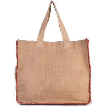 Kimood Saco Kimood En Jute Avec Couture One Size White / Red