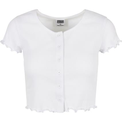 Urban Classics Camiseta Feminina Rib-grandes Tailles Urban Classics Cropped Button Up 3XL White