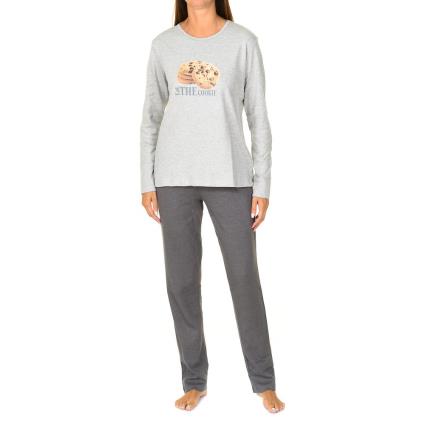 Kisses&love Pijama De Inverno Interlock Cookies L Gray / Dark Gray