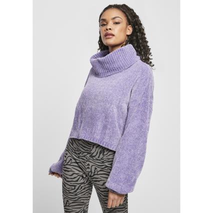 Urban Classics Moletom De Gola Alta Feminino Urban Classics Chenille Big 5XL bleu lavande