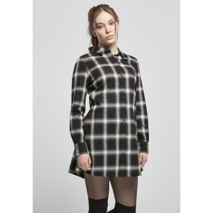 Urban Classics Vestido Feminino De Algodão Xadrez Urban Classics M Black / White