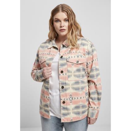 Urban Classics Casaco Inka Oversized 5XL Pink / Grey