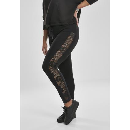 Urban Classics Mulher Leggings Urban Classic Striped Lace Big 5XL noir