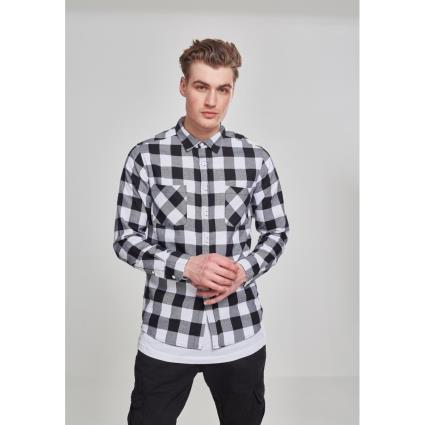 Urban Classics Camisa Básica De Flanela L Black / White