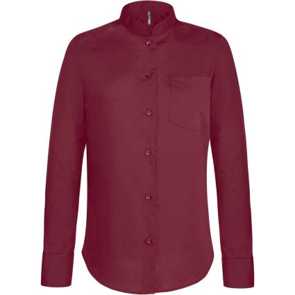 Kariban Camisa Mulher Gola Mao Kariban S rouge bordeaux