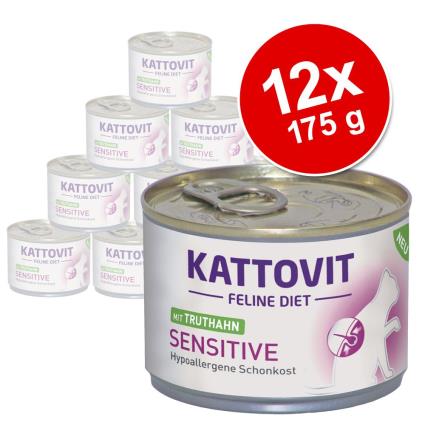 Kattovit Sensitive em latas 12 x 185 g - Pack económico - Peru (12 x 185 g)