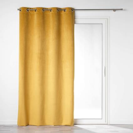 Douceur d intérieur  Cortinados VELOUNIGHT  Amarelo  135x260 cm.Casa >Cortinados