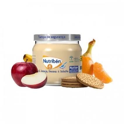 Nutribén Boião 4 Maçã Laranja Banana Bolacha 120g