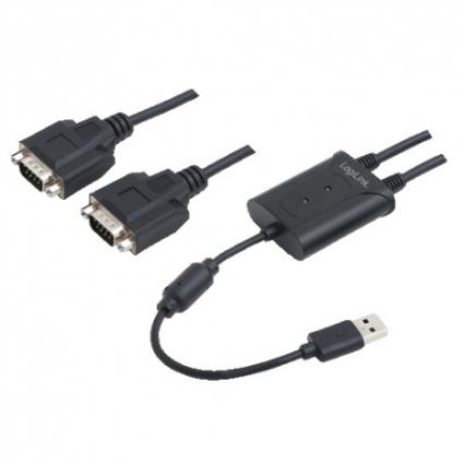 LogiLink AU0031 cabo de série Preto USB Type-A DB-9