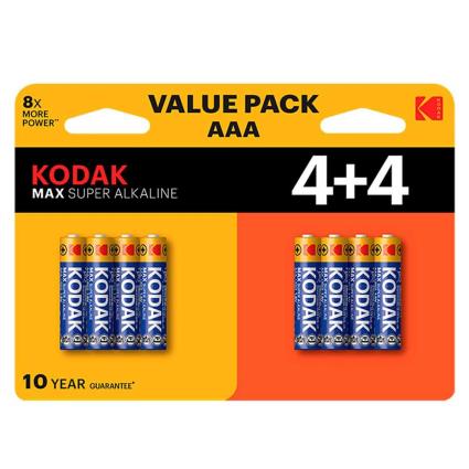 Kodak Baterias Alcalinas Max Aaa Lr6 8 Unidades One Size Multicolour