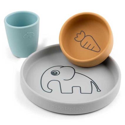 Done By Deer Conjunto De Jantar De Silicone Elphee 0 Months Colour Mix