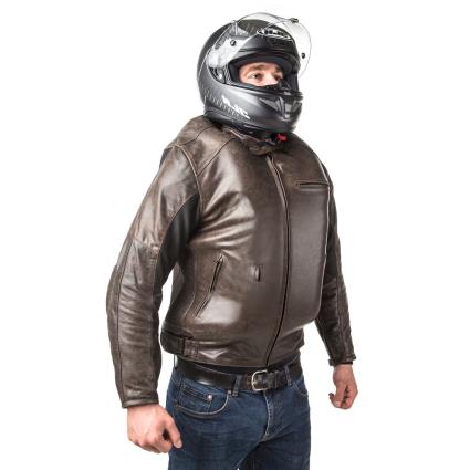 Helite Casaco Couro Airbag Roadster 2 5XL marron